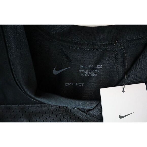 Nike DJ5778-010 Men's Sz 2XL Black/White Dri-FIT Mesh Practice Football Jersey - Picture 3 of 7